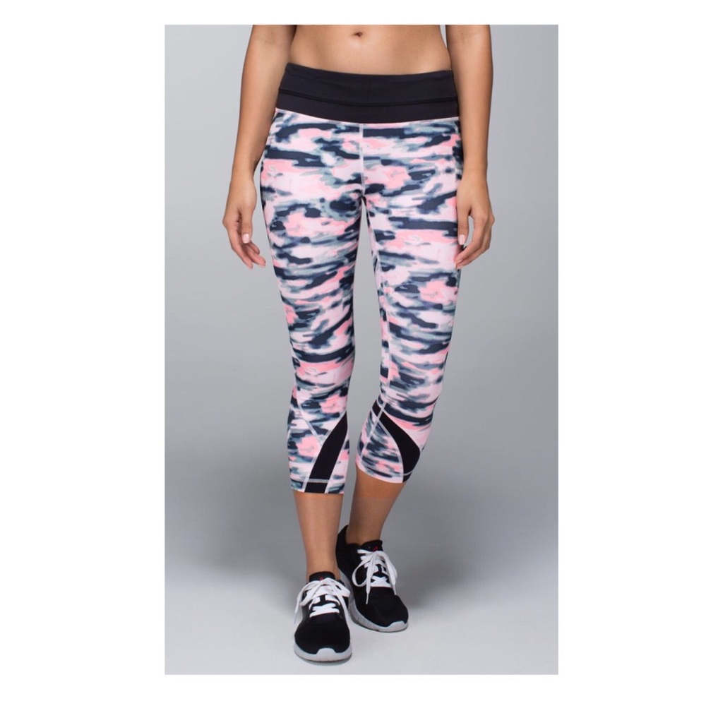 lululemon athletica Pink and Black Patterned Leggings